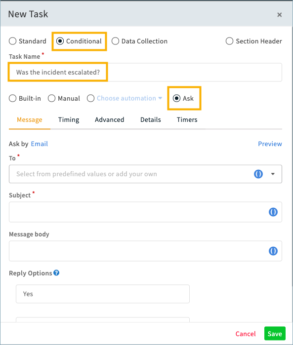 Communication Ask Task