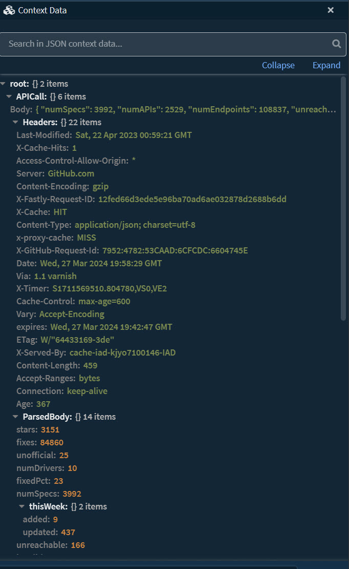 JSON Context Output - 1