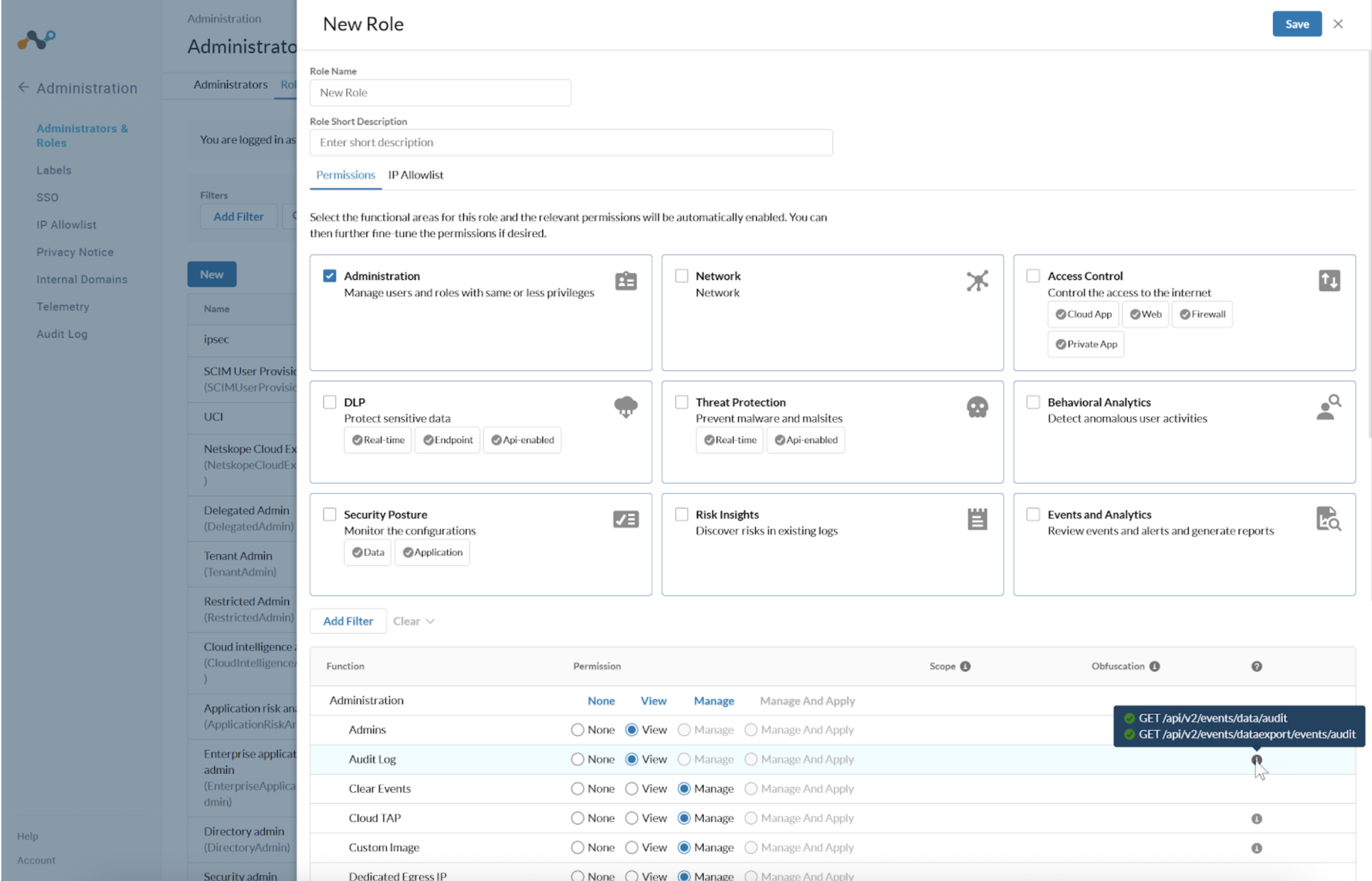 Add new role - Administration