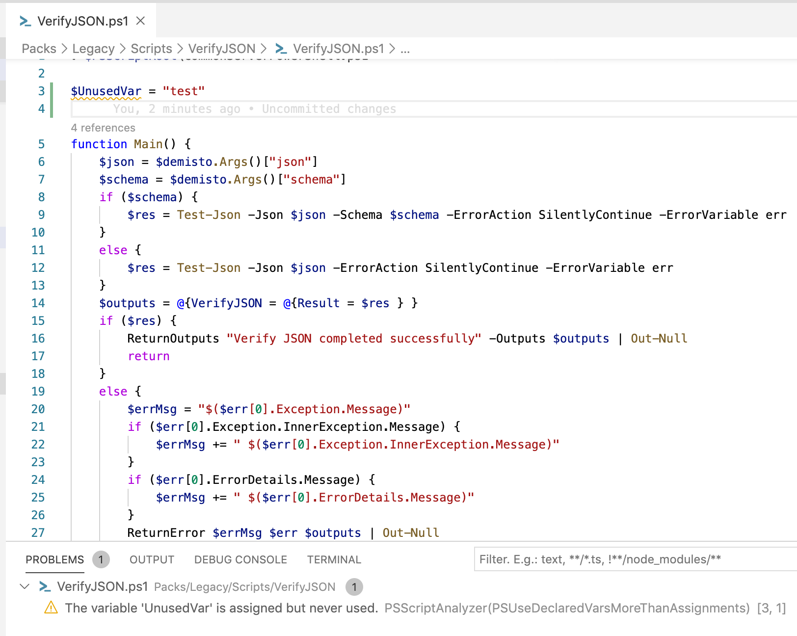 VS Code PSScriptAnalyzer